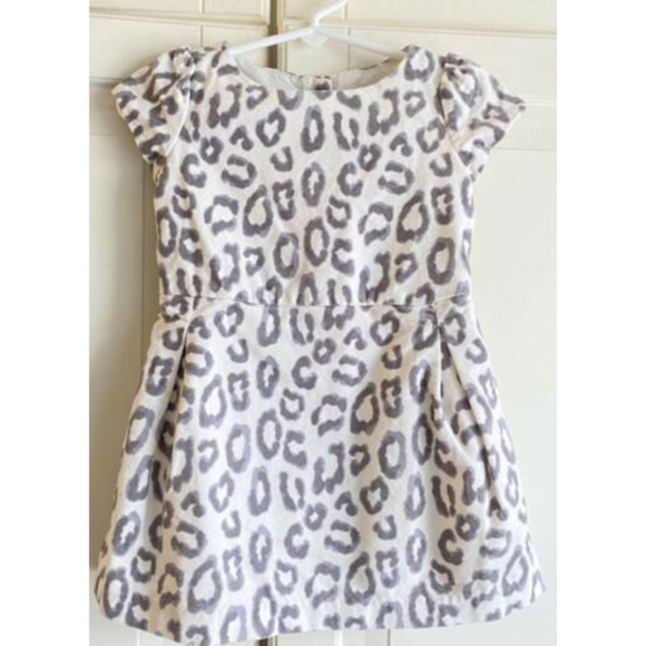 Janie and Jack‎ Girls sz 12-18 Mth Parisian Park Gray Leopard Corduroy Dress - Picture 1 of 4
